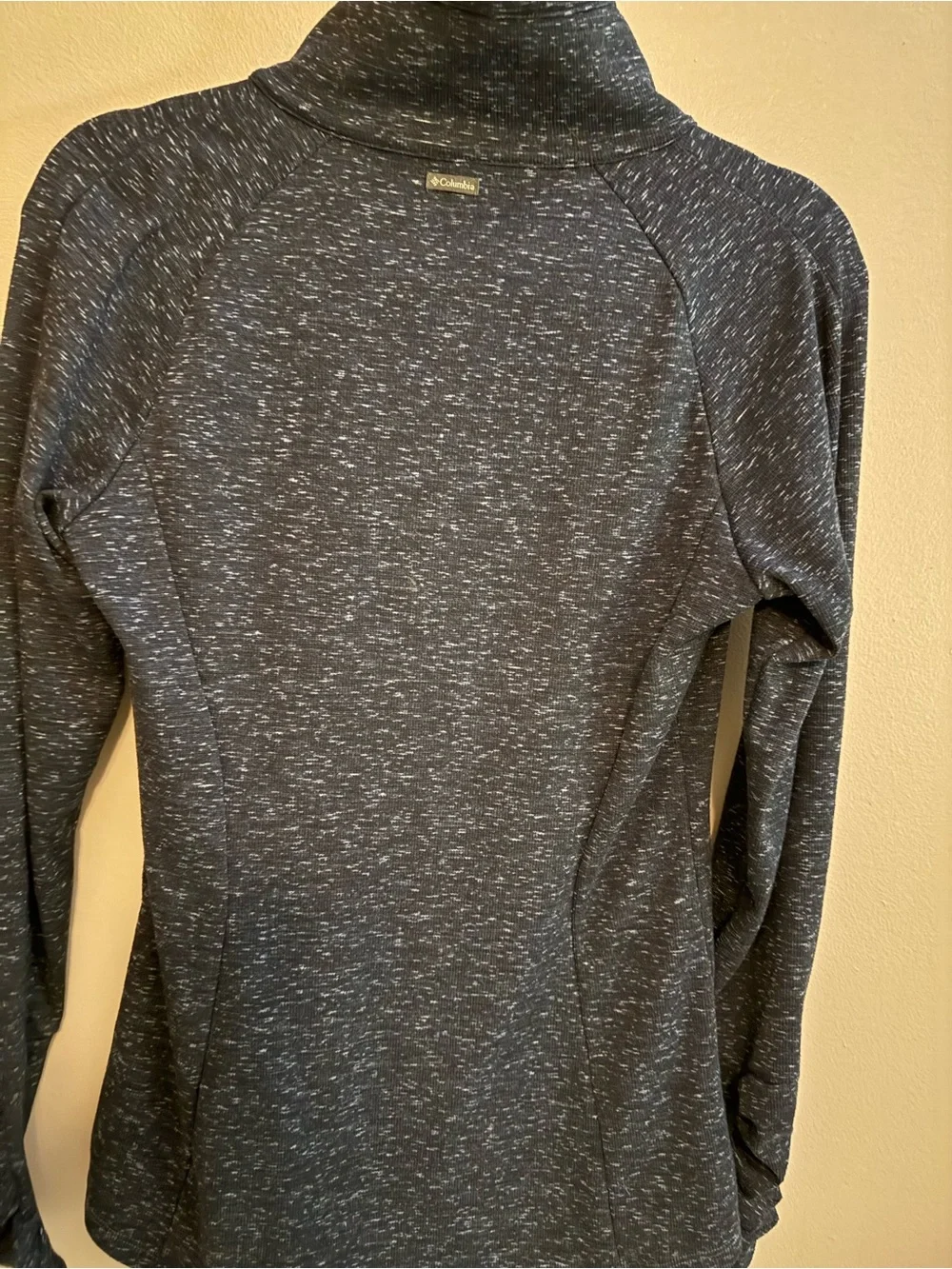 Columbia Women’s Medium 1/4 Zip Pullover Blue Heather Long Sleeve Thumbholes